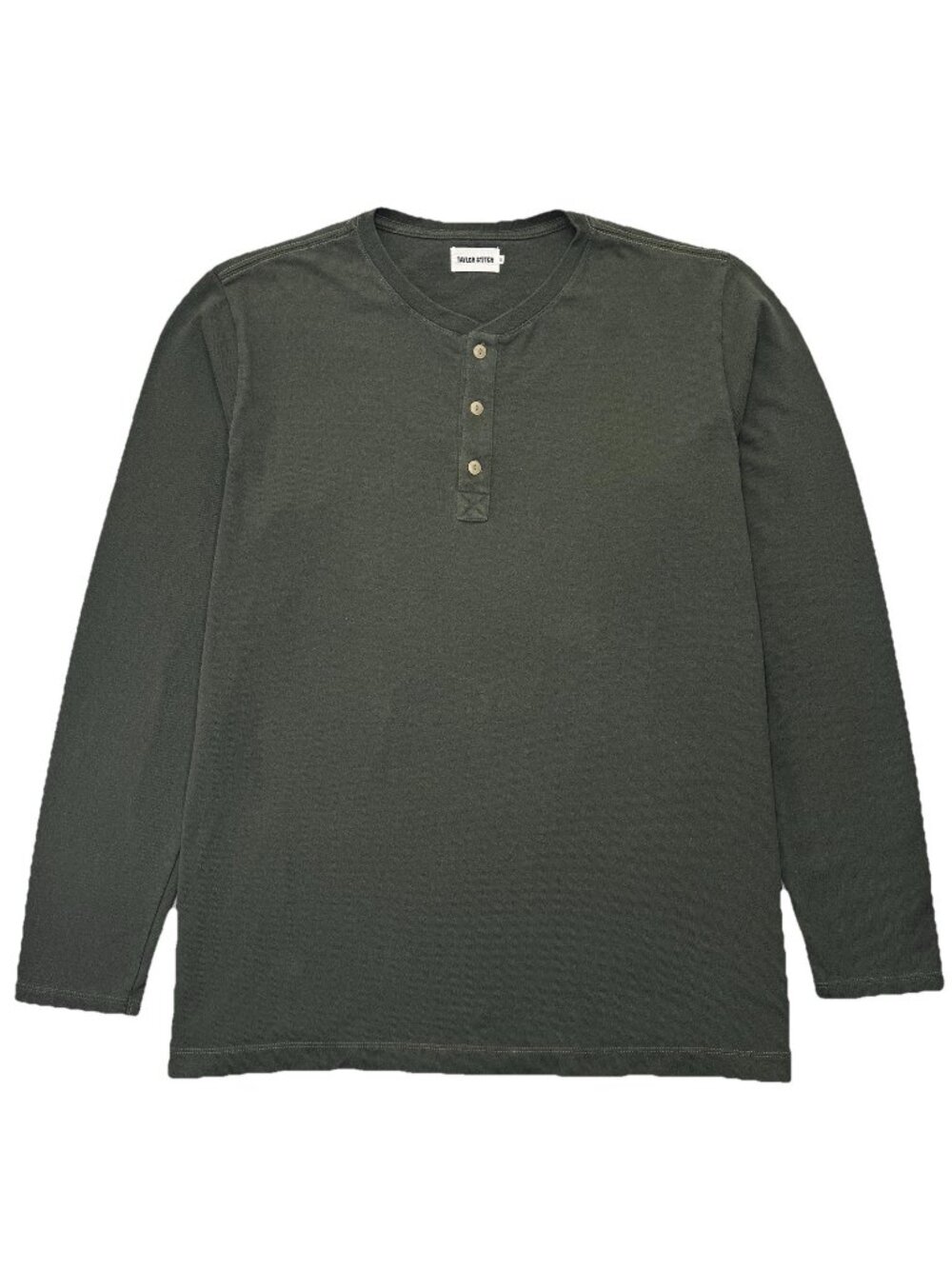 Taylor Stitch Heavy Bag Henley Shirt Men's 46 XXL Olive Green Huckberry Outdoor